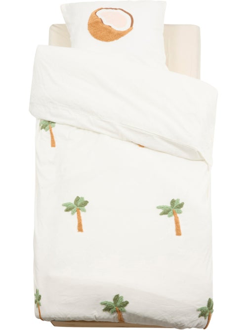 Parure de lit enfant 2 pièces coton tufté palmier housse + taie - Kiabi