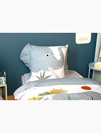 Parure de lit enfant 2 pièces éléphant housse + taie