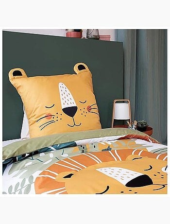 Parure de lit - cote deco - housse de couette 140x200 cm - 100% coton - imprimé chat - enfant