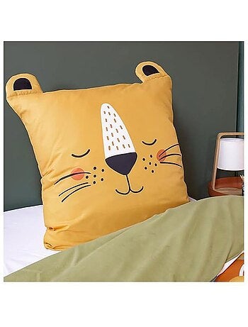 Parure de lit - cote deco - housse de couette 140x200 cm - 100% coton - imprimé chat - enfant