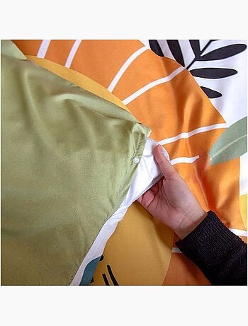Parure de lit - cote deco - housse de couette 140x200 cm - 100% coton - imprimé chat - enfant