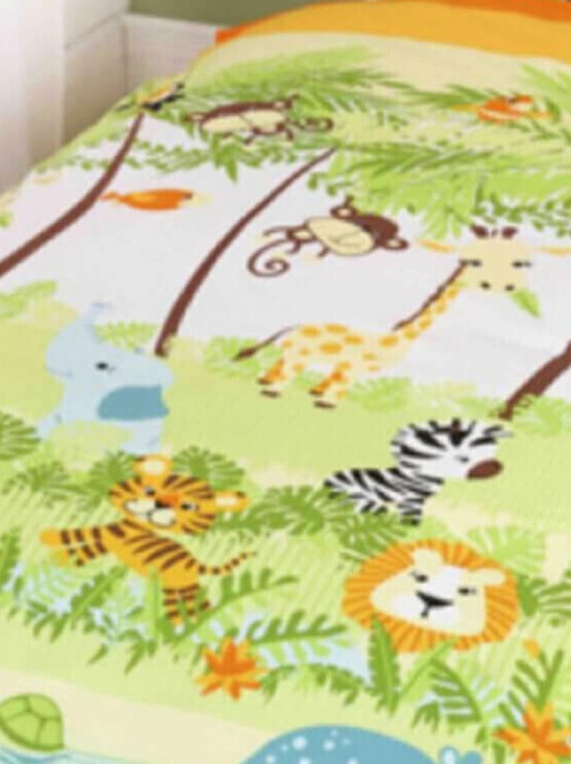 Parure de Lit Enfant Animaux de la Jungle Vert - Kiabi