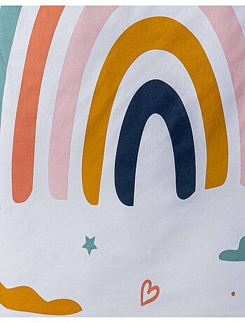 Parure de lit enfant Arc en ciel - 100% coton 57 fils