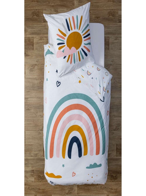 Parure de lit enfant Arc en ciel - 100% coton 57 fils - Kiabi