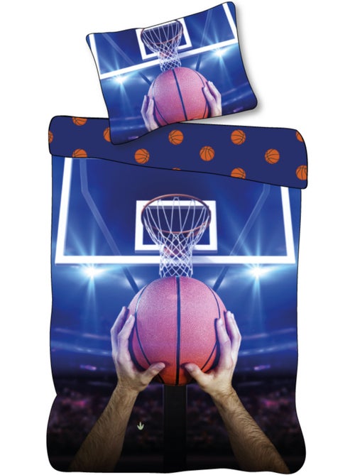 Parure de Lit Enfant Basket Ball, 100% Coton Oeko-Tex, Lit 1 place - Kiabi