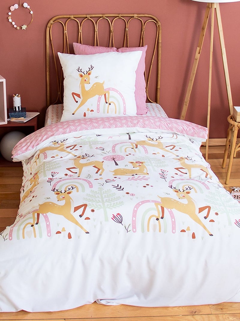 Parure de lit enfant Biche - 100% polyester 72g/m² Rose - Kiabi