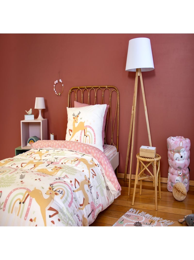 Parure de lit enfant Biche - 100% polyester 72g/m² Rose - Kiabi
