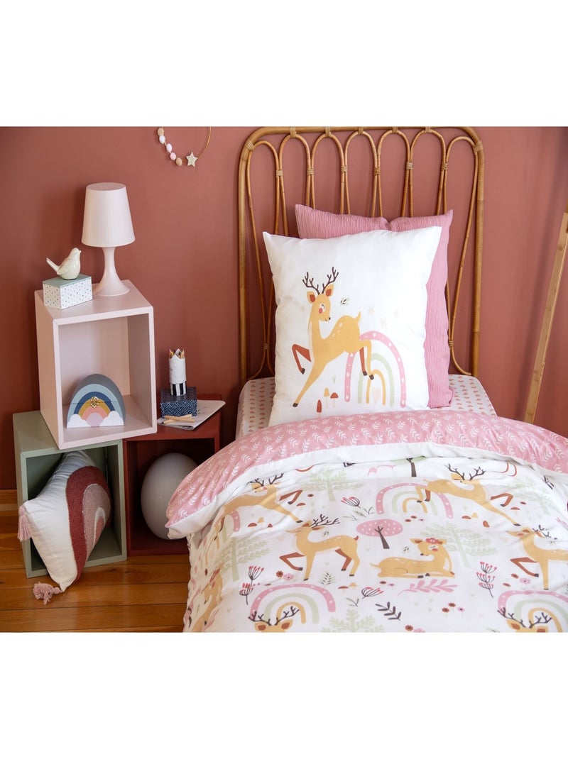 Parure de lit enfant Biche - 100% polyester 72g/m² Rose - Kiabi