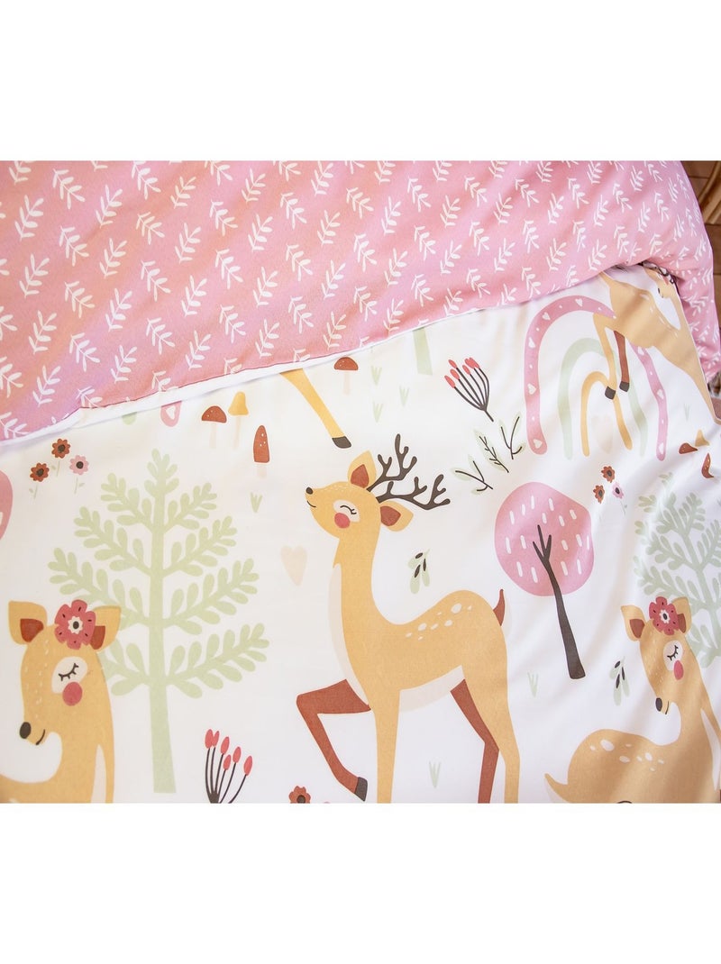 Parure de lit enfant Biche - 100% polyester 72g/m² Rose - Kiabi