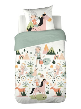 Parure de lit enfant Cheval - 100% coton 57 fils/cm²