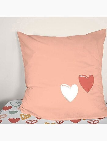 Parure de lit enfant coeurs microfibre 2 pièces