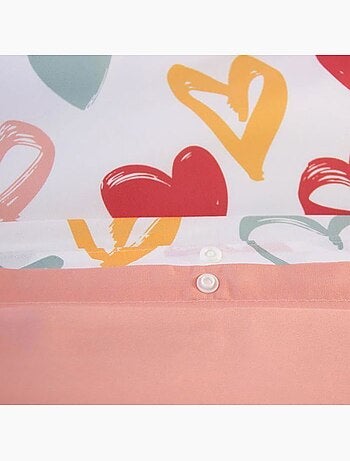 Parure de lit enfant coeurs microfibre 2 pièces