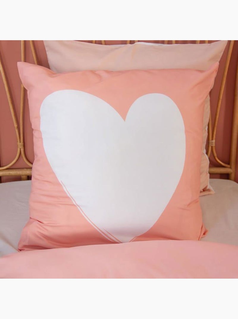 Parure de lit enfant coeurs microfibre 2 pièces Rose - Kiabi