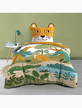 Parure de lit enfant coton 42 fils savana + drap housse
