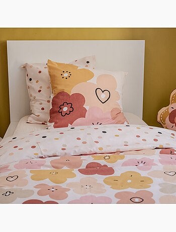 Parure de lit enfant coton à fleurs