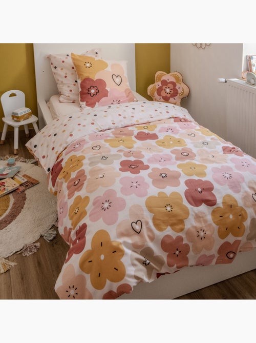 Parure de lit enfant coton à fleurs - Kiabi