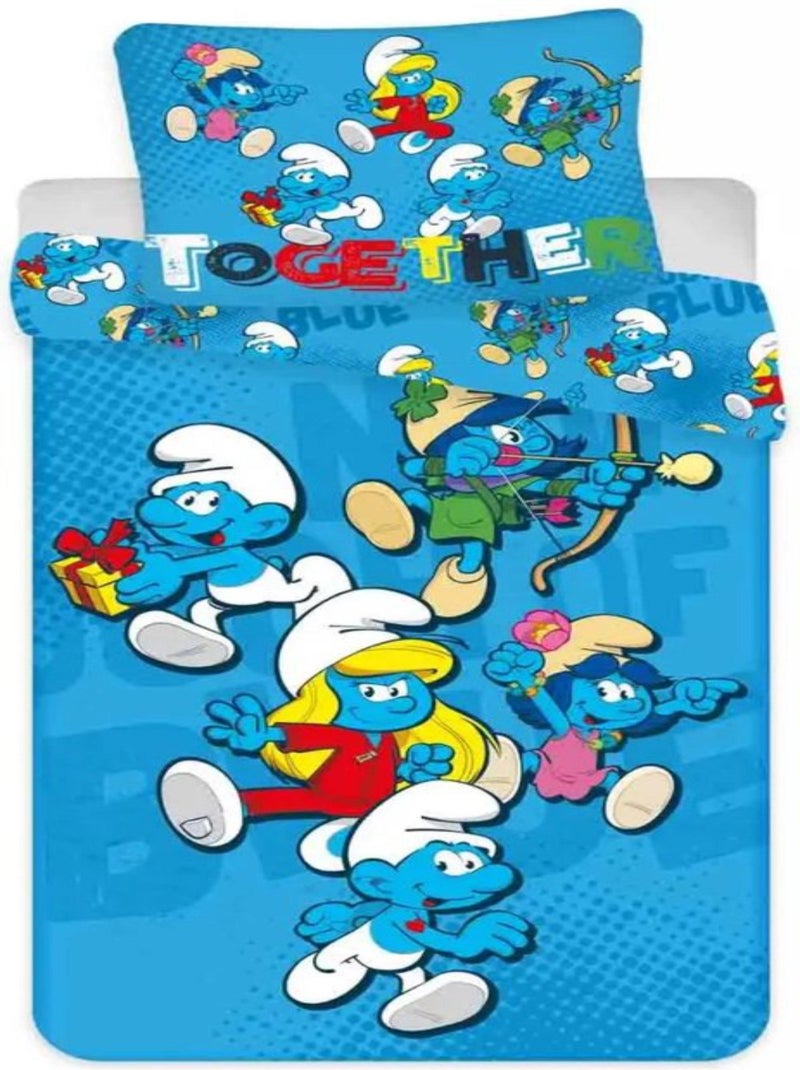 Parure de Lit Enfant Coton Bleu - Kiabi