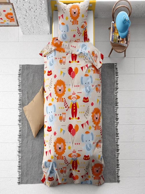 Parure de Lit Enfant Coton Éléphant et Lion - Kiabi Parure de Lit Enfant Coton Éléphant et Lion - Kiabi