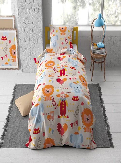 Parure de Lit Enfant Coton Éléphant et Lion - Kiabi Parure de Lit Enfant Coton Éléphant et Lion - Kiabi