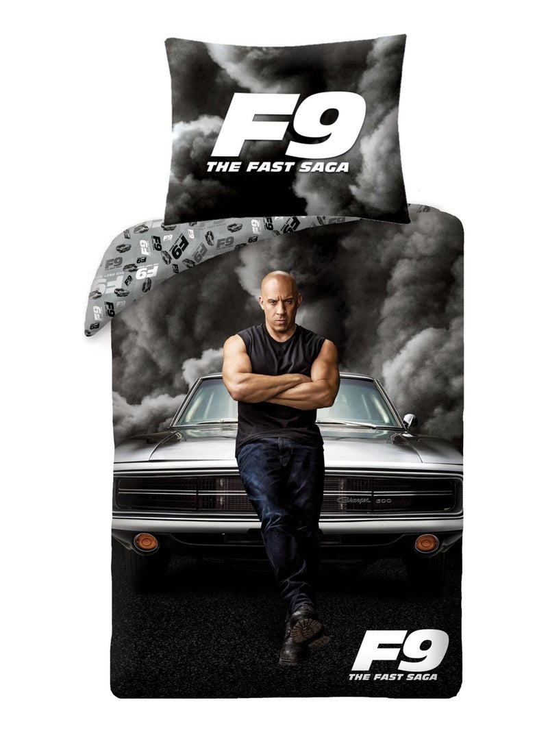 Parure de Lit Enfant Coton Fast and Furious Vin Diesel Noir - Kiabi