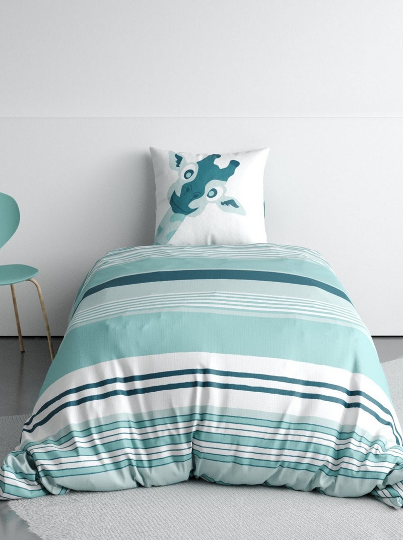 Parure de lit enfant Coton Louma Bleu - Kiabi
