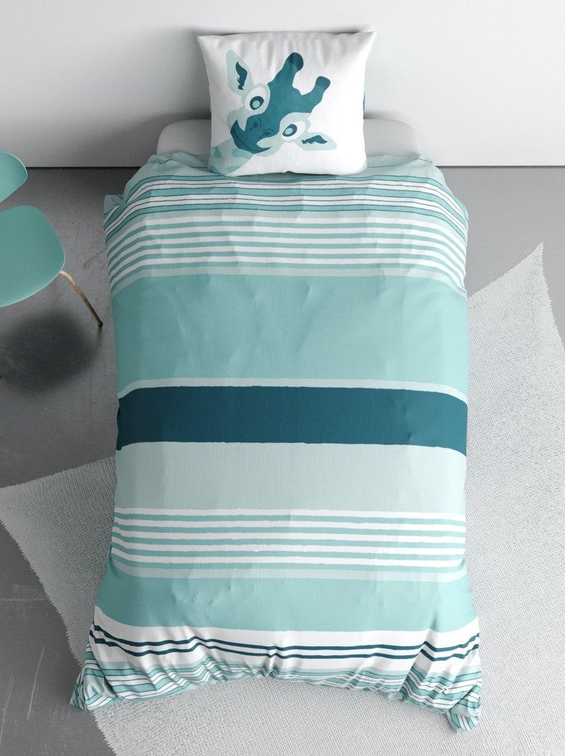 Parure de lit enfant Coton Louma Bleu - Kiabi