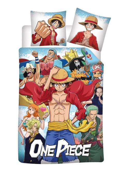 Parure de Lit Enfant Coton Réversible Manga Luffy Equipage - Kiabi