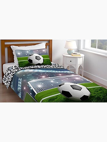 Parure de Lit Enfant Coton Réversible Stade De Football
