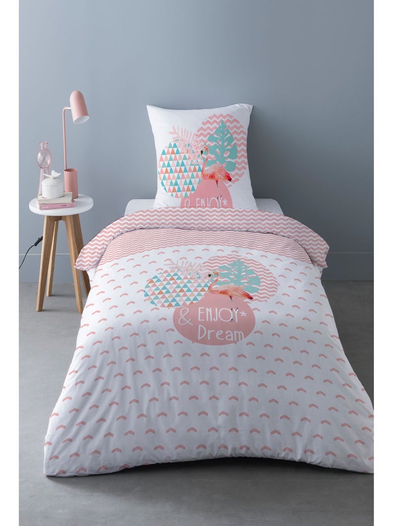 Parure de lit enfant design Pina Pinki - 100% Coton Rose - Kiabi