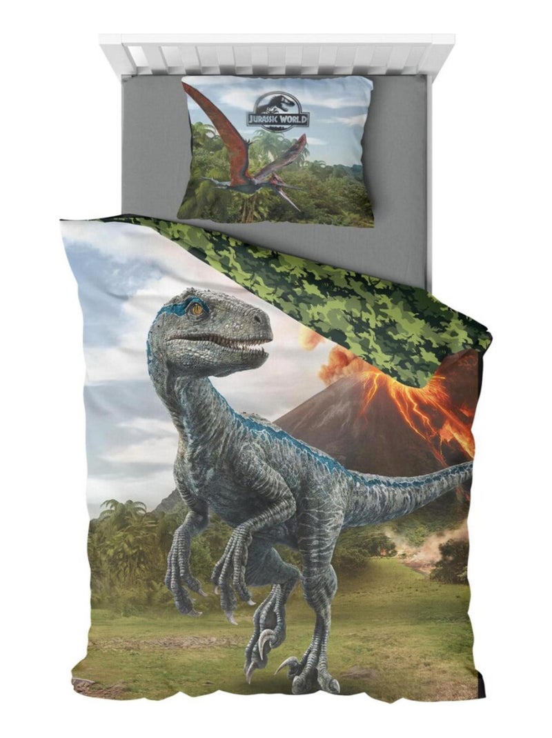 Parure de lit enfant Dinosaure Vert - Kiabi