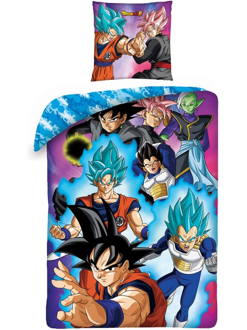 Parure de Lit Enfant Dragon Ball, Microfibre Oeko-Tex, Imprimée Réversible, Lit 1 place, GOKU - Kiabi