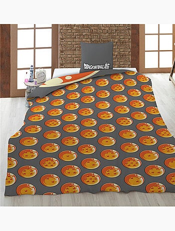 Parure de Lit Enfant Dragon Ball Z Polycoton Imprimée Réversible Lit 1 place, SON GOKU