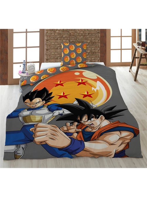 Parure de Lit Enfant Dragon Ball Z Polycoton Imprimée Réversible Lit 1 place, SON GOKU - Kiabi