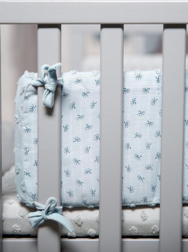 Parure de lit enfant en coton Bio - Housse de couette + taie + drap + tour de lit 'Roba lil planet' Bleu clair - Kiabi