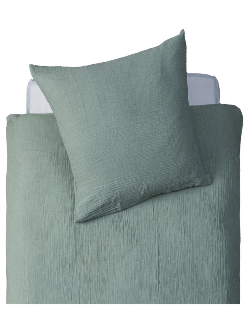 Parure de lit enfant en gaze de coton Bleu céladon - Kiabi