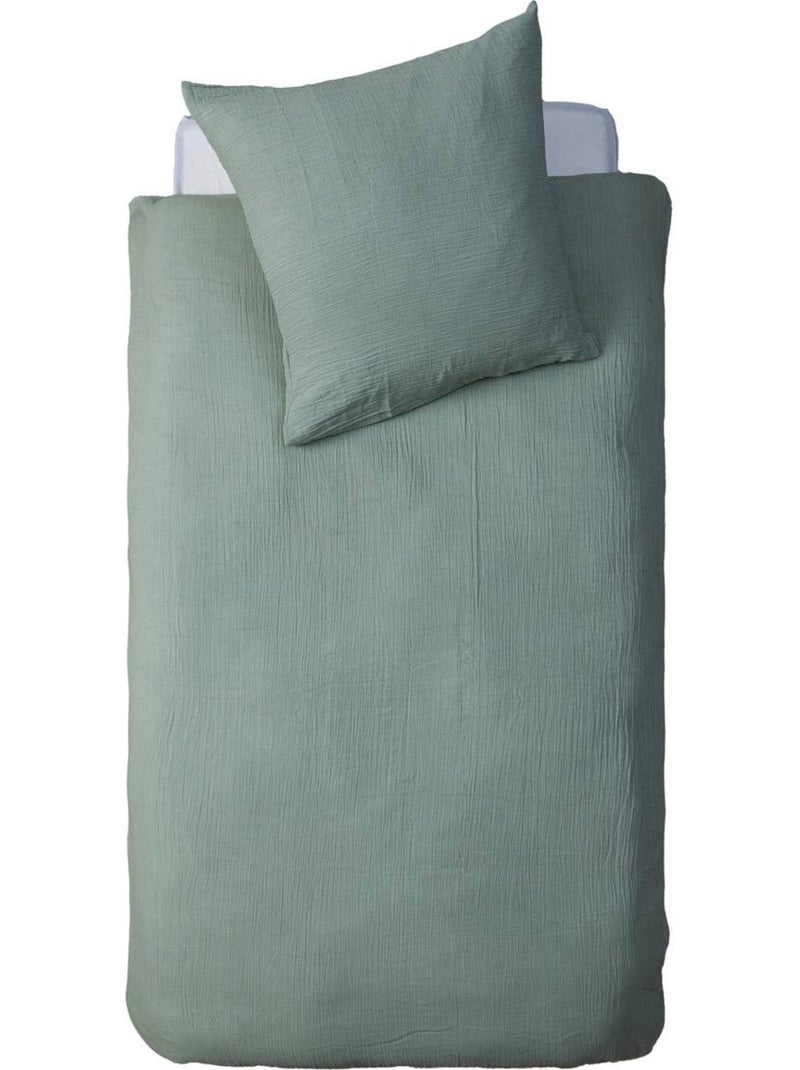 Parure de lit enfant en gaze de coton LILI Vert - Kiabi