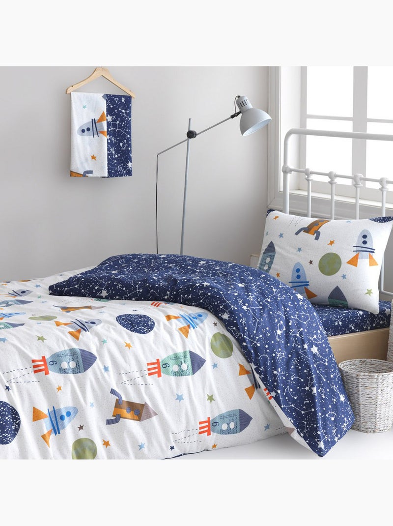 Parure de lit enfant en polycoton astronaute - Spacex Multicolore - Kiabi