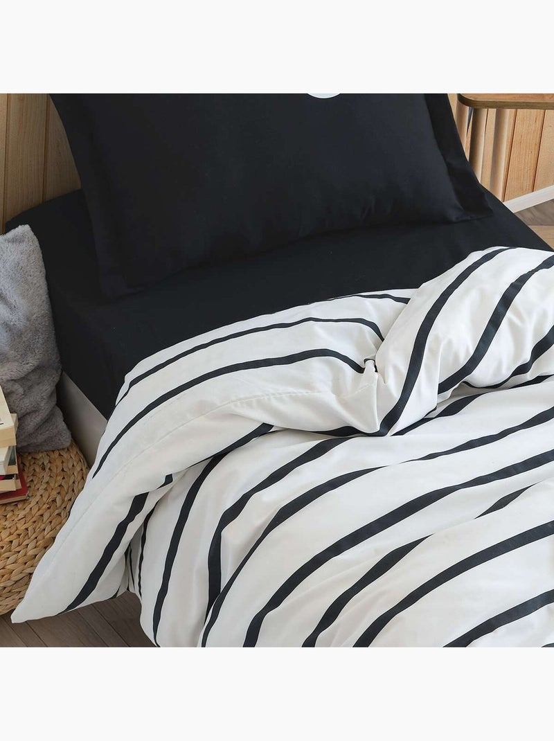 Parure de lit enfant en polycoton Imprimée - Funny Noir - Kiabi