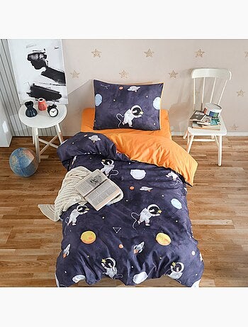 Parure de lit enfant en polycoton Imprimée astronaute - Funny