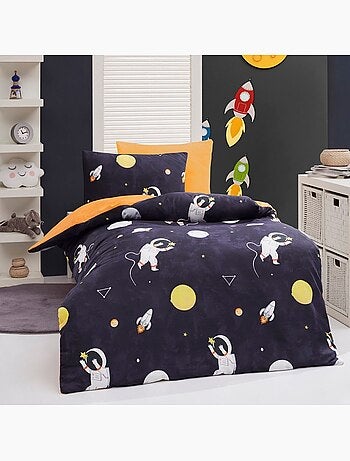Parure de lit enfant en polycoton Imprimée astronaute - Funny