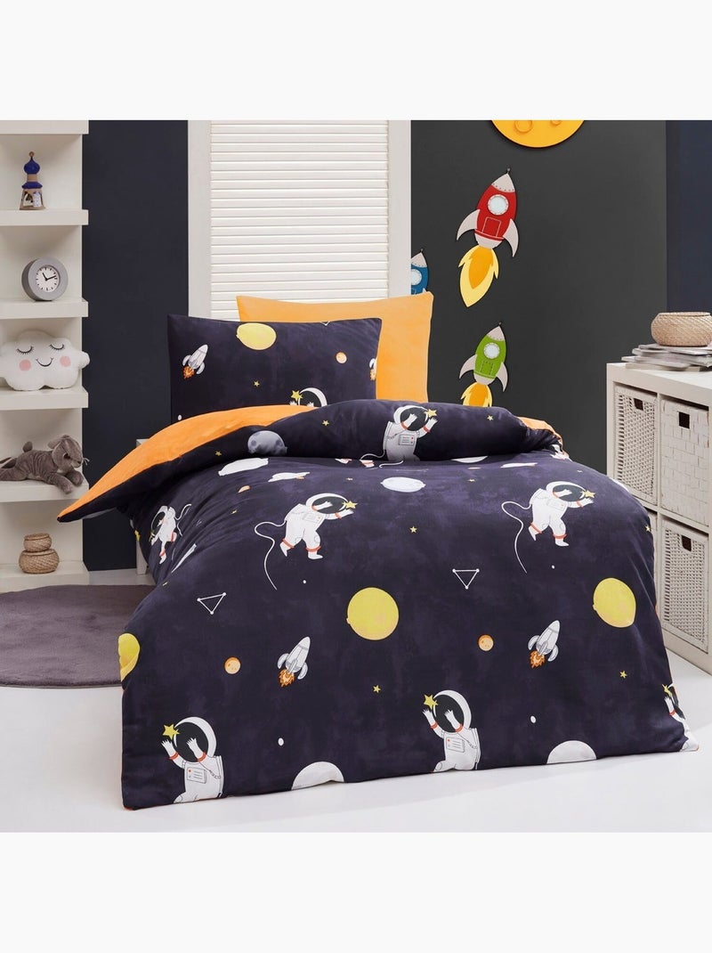 Parure de lit enfant en polycoton Imprimée astronaute - Funny Bleu - Kiabi