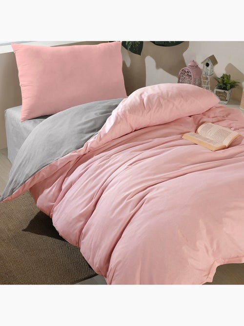 Parure de lit enfant en polycoton réversible - Solid - Kiabi Parure de lit enfant en polycoton réversible - Solid - Kiabi