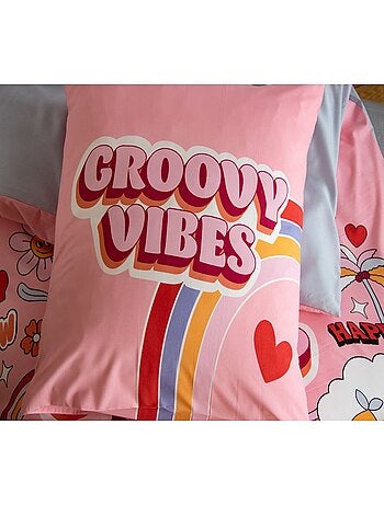 Parure de lit enfant en polyester motif coloré fun GROOVY VIBES