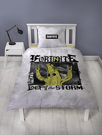 Parure de Lit Enfant Fortnite, Microfibre Oeko-Tex, Imprimée Réversible, Lit 1 place, BANANE