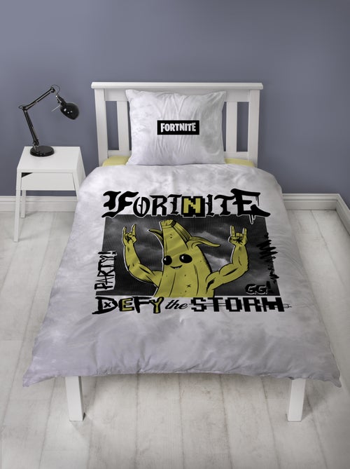 Parure de Lit Enfant Fortnite, Microfibre Oeko-Tex, Imprimée Réversible, Lit 1 place, BANANE - Kiabi