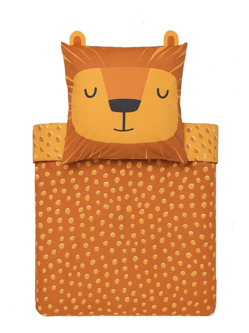 Parure de lit enfant funny lion Orange - Kiabi