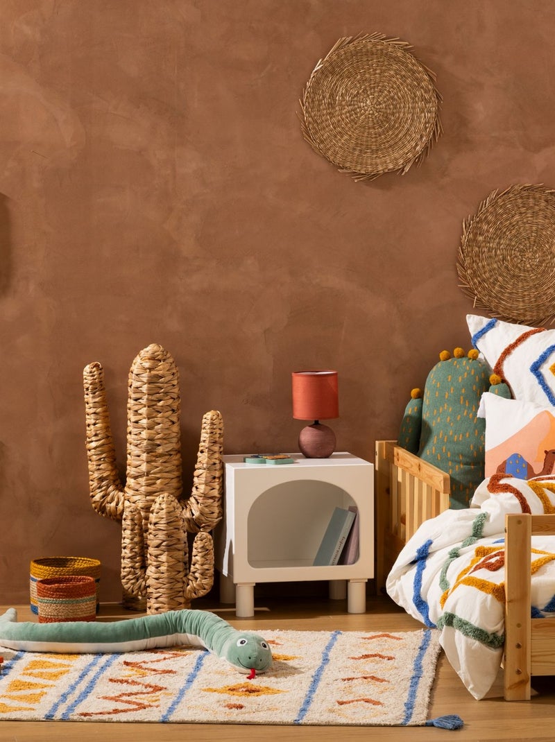 Parure de lit enfant géométrique - 100% coton lavé et tufté Blanc - Kiabi