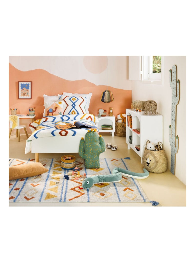 Parure de lit enfant géométrique - 100% coton lavé et tufté Blanc - Kiabi