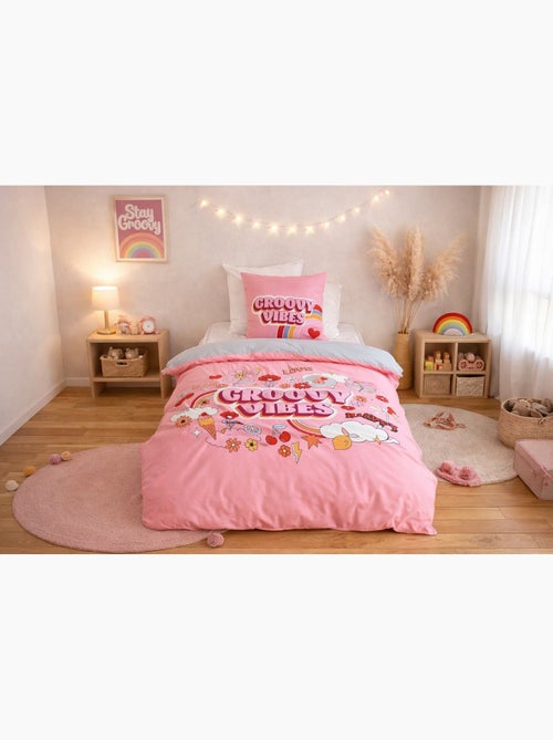 Parure de lit enfant groovy vibes, 140x200 cm - 140x200 / rose - Kiabi Parure de lit enfant groovy vibes, 140x200 cm - 140x200 / rose - Kiabi