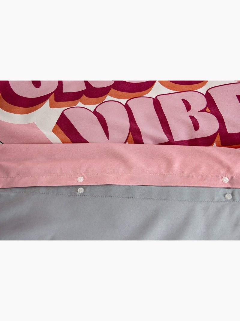 Parure de lit enfant groovy vibes, 140x200 cm - 140x200 / rose Rose - Kiabi